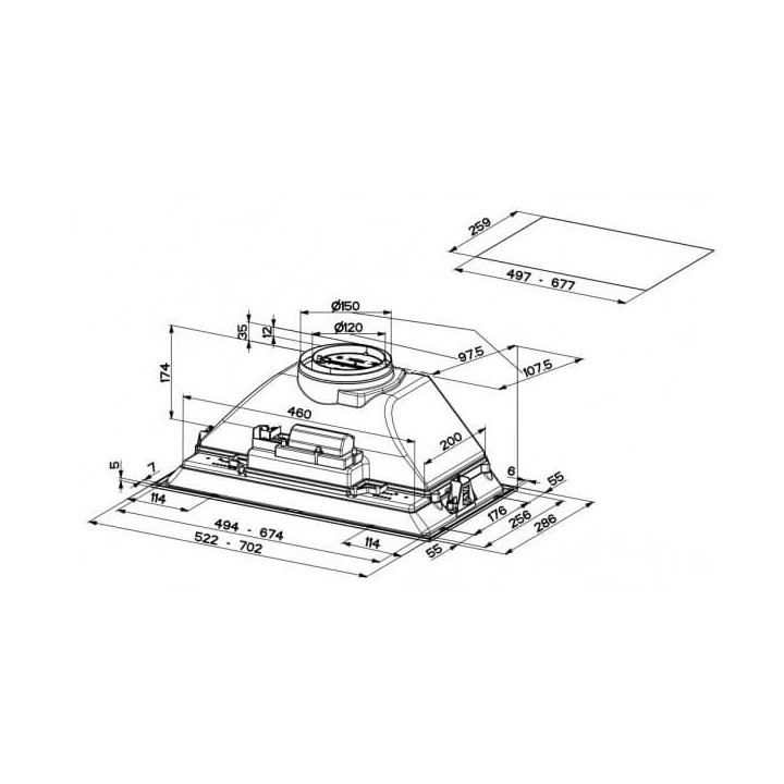 Cappa aspirante ad incasso Faber 305.0602.041
