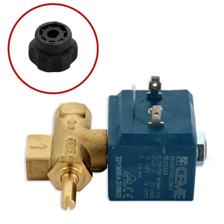 Elettrovalvola CEME attacco femmina/femmina 1/4 x 7W - 220V professionale con regolatore di vapore Q112