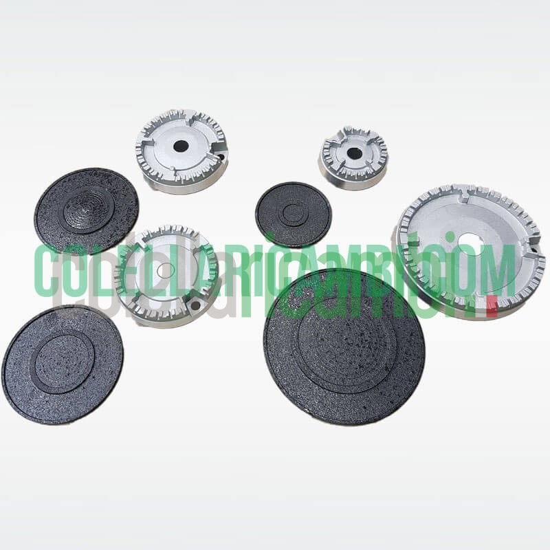 Kit Completo Bruciatori e Piattelli Ariston Nardi Indesit 4 Fuochi Cucina A Gas 390CU012