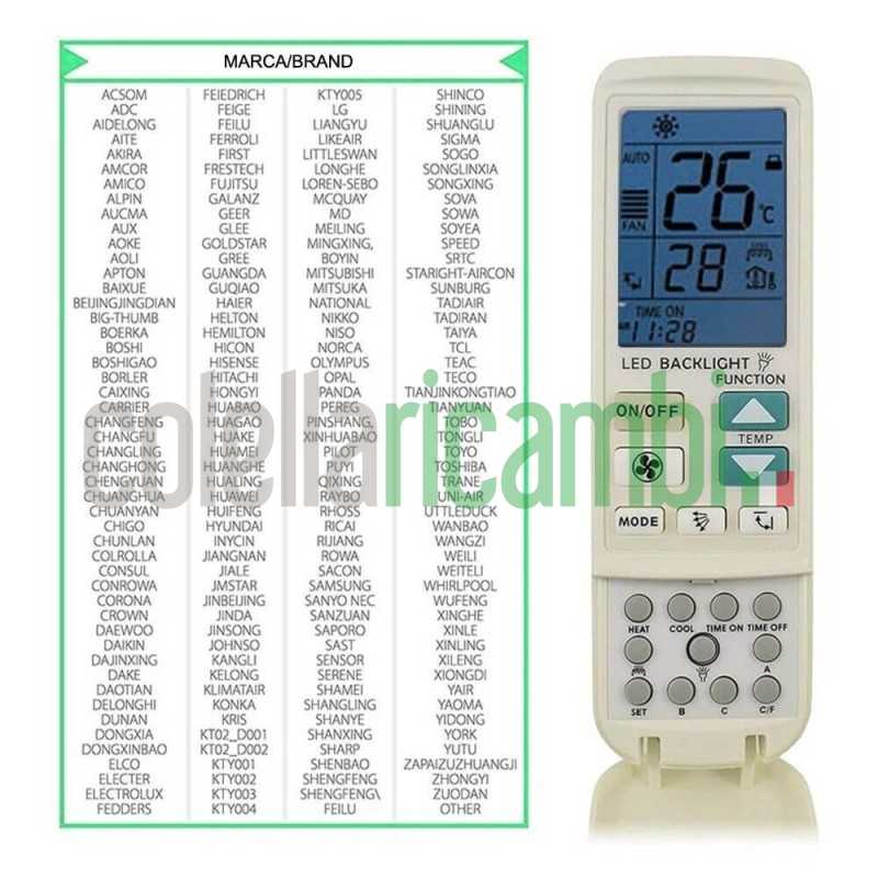 Telecomado Universale Per Condizionatori 5000 Canali