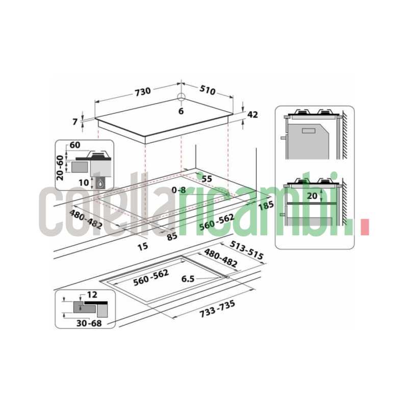 Whirlpool GOA 7523/NB1 Piano cottura a gas cm. 73 - vetro nero