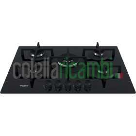 Whirlpool GOA 7523/NB1 Piano cottura a gas cm. 73 - vetro nero