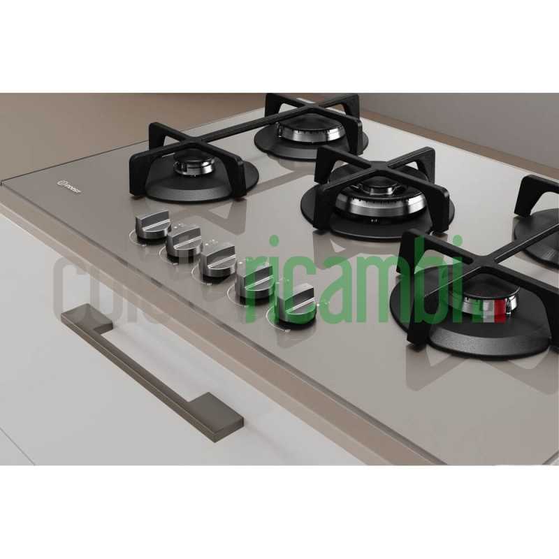 Indesit ING 72T/TD Piano cottura a gas cm. 73 - vetro tortora