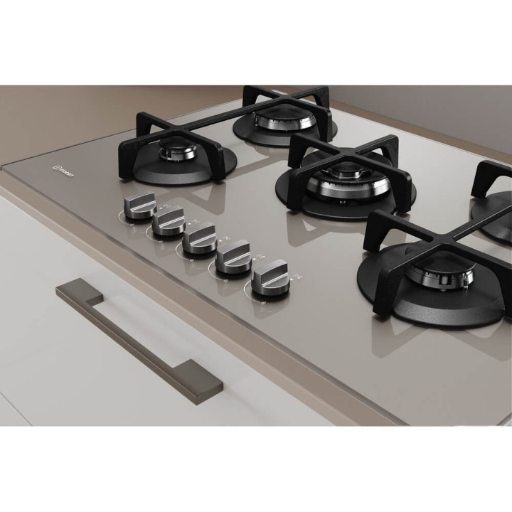 Indesit ING 72T/TD Piano cottura a gas cm. 73 - vetro tortora