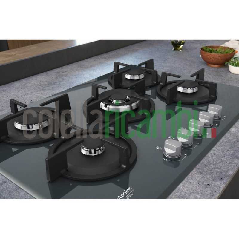 Hotpoint Ariston HAGD 72S/MR Piano cottura a gas cm. 73 - vetro specchio HAGD72S/MR