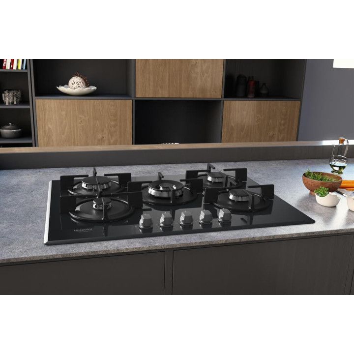 Hotpoint Ariston HAGD 72S/MR Piano cottura a gas cm. 73 - vetro specchio HAGD72S/MR