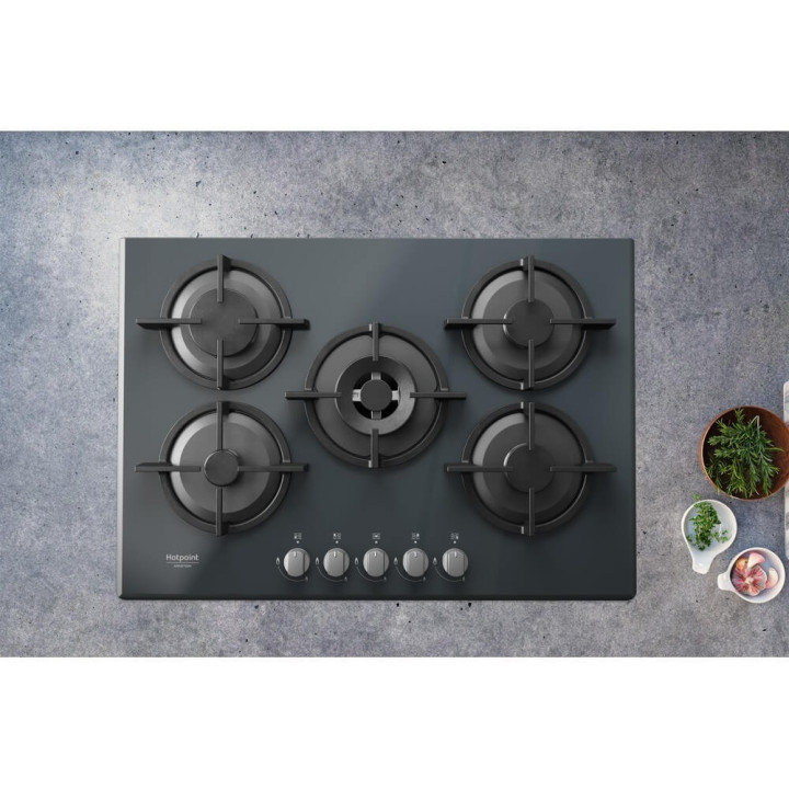 Hotpoint Ariston HAGD 72S/MR Piano cottura a gas cm. 73 - vetro specchio HAGD72S/MR