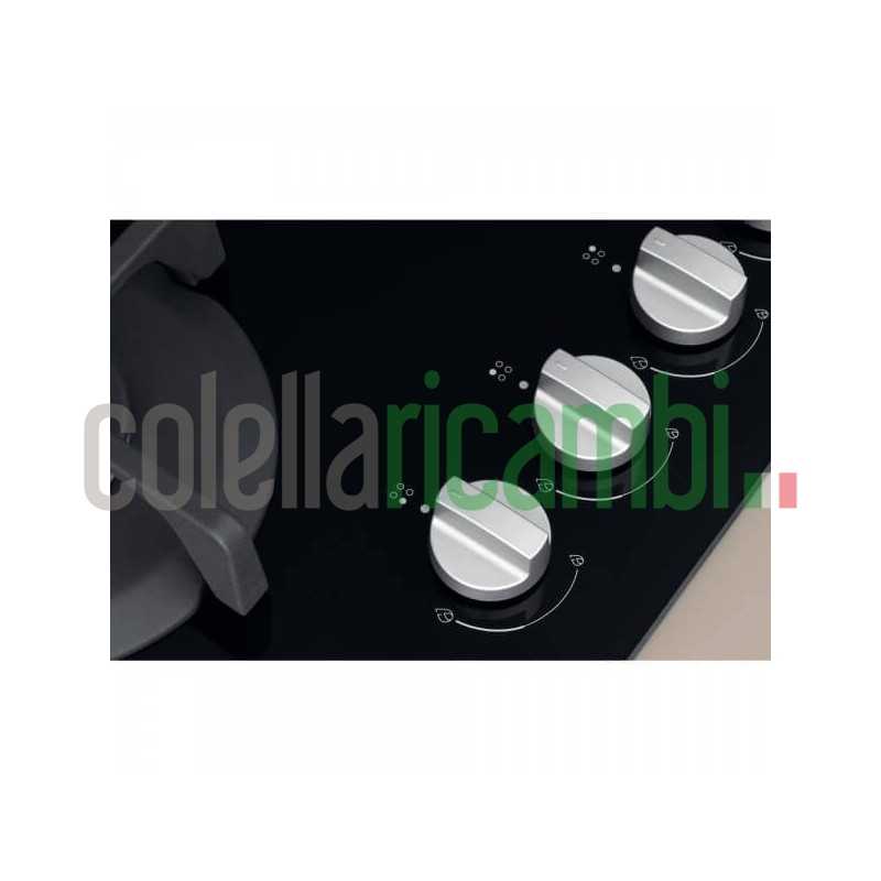 Piano cottura Gas larghezza 60 cm Finitura Vetro colore NERO - 4 Fuochi - Griglie Ghisa - F159002