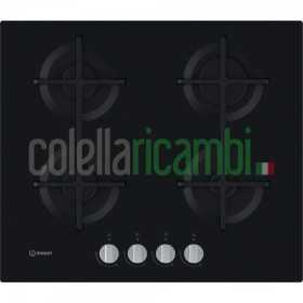 Piano cottura Gas larghezza 60 cm Finitura Vetro colore NERO - 4 Fuochi - Griglie Ghisa - F159002