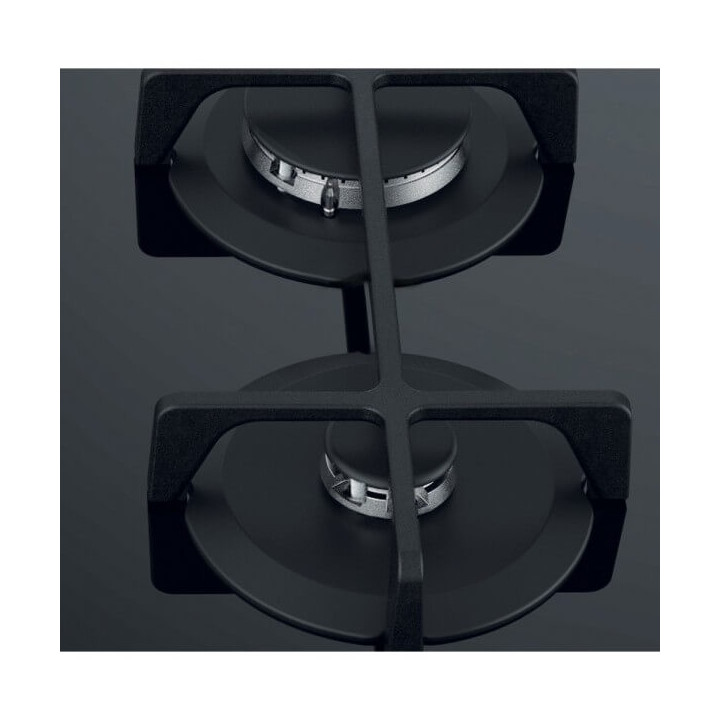 Piano cottura Gas larghezza 60 cm Finitura Vetro colore NERO - 4 Fuochi - Griglie Ghisa - F159002