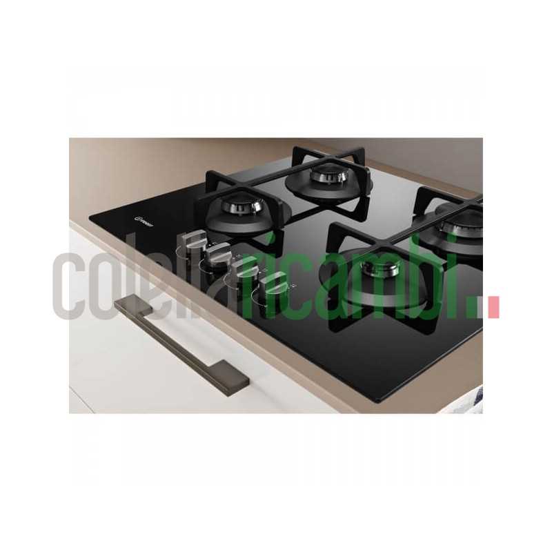 Piano cottura Gas larghezza 60 cm Finitura Vetro colore NERO - 4 Fuochi - Griglie Ghisa - F159002