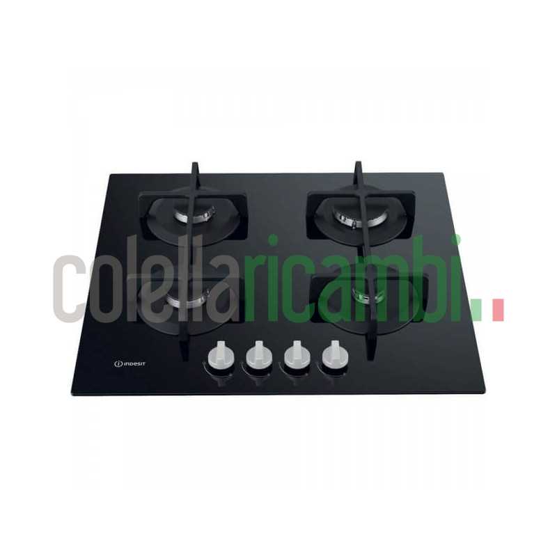 Piano cottura Gas larghezza 60 cm Finitura Vetro colore NERO - 4 Fuochi - Griglie Ghisa - F159002