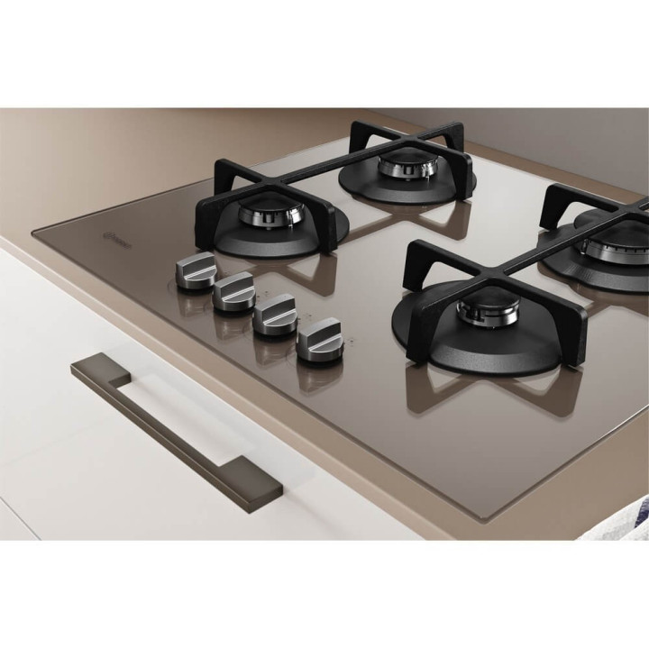 Indesit ING 61T/TD Piano cottura a gas cm. 59 - vetro tortora