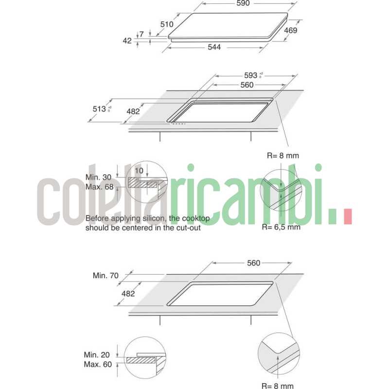 Indesit ING 61T/TD Piano cottura a gas cm. 59 - vetro tortora