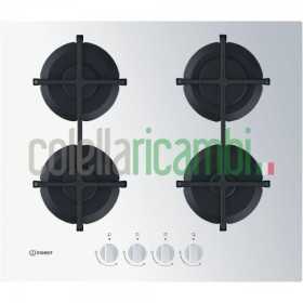 Piano cottura Gas larghezza 60 cm Finitura Vetro colore BIANCO - 4 Fuochi - Griglie Ghisa - F159014