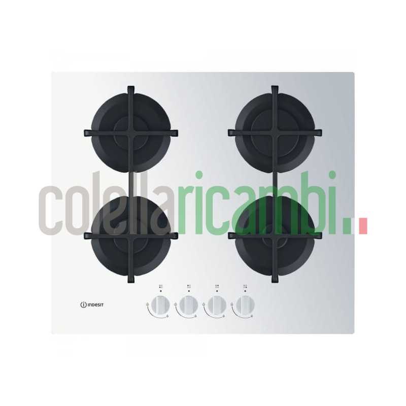 Piano cottura Gas larghezza 60 cm Finitura Vetro colore BIANCO - 4 Fuochi - Griglie Ghisa - F159014