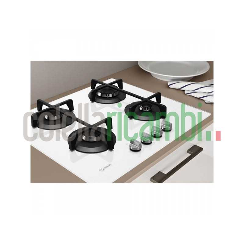 Piano cottura Gas larghezza 60 cm Finitura Vetro colore BIANCO - 4 Fuochi - Griglie Ghisa - F159014