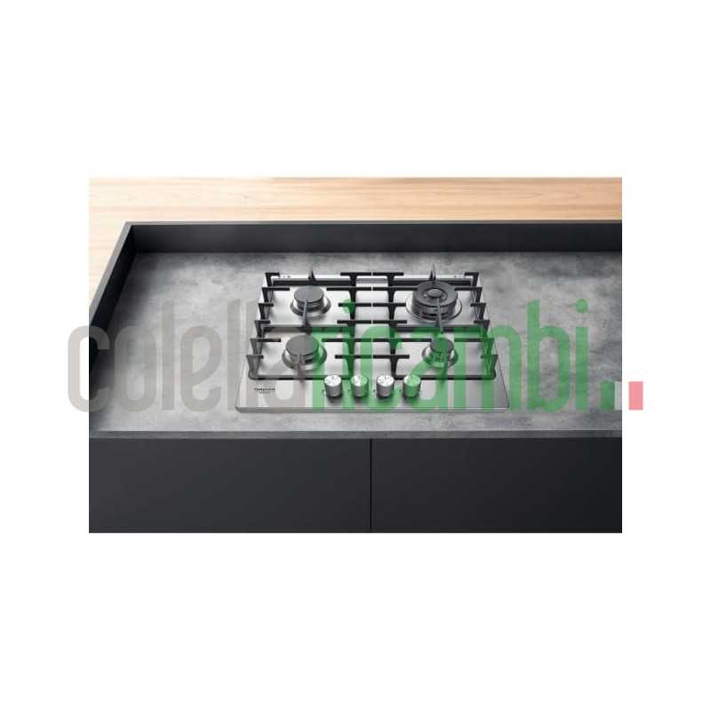 Piani cottura Gas larghezza 58 cm Finitura Inox - 4 Fuochi - Flame control - Griglie Ghisa - F159854