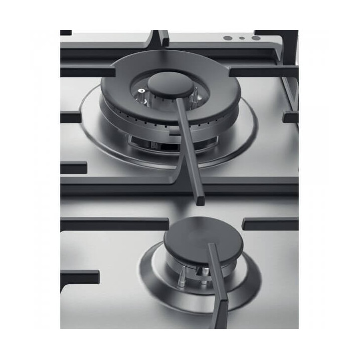 Piani cottura Gas larghezza 58 cm Finitura Inox - 4 Fuochi - Flame control - Griglie Ghisa - F159854