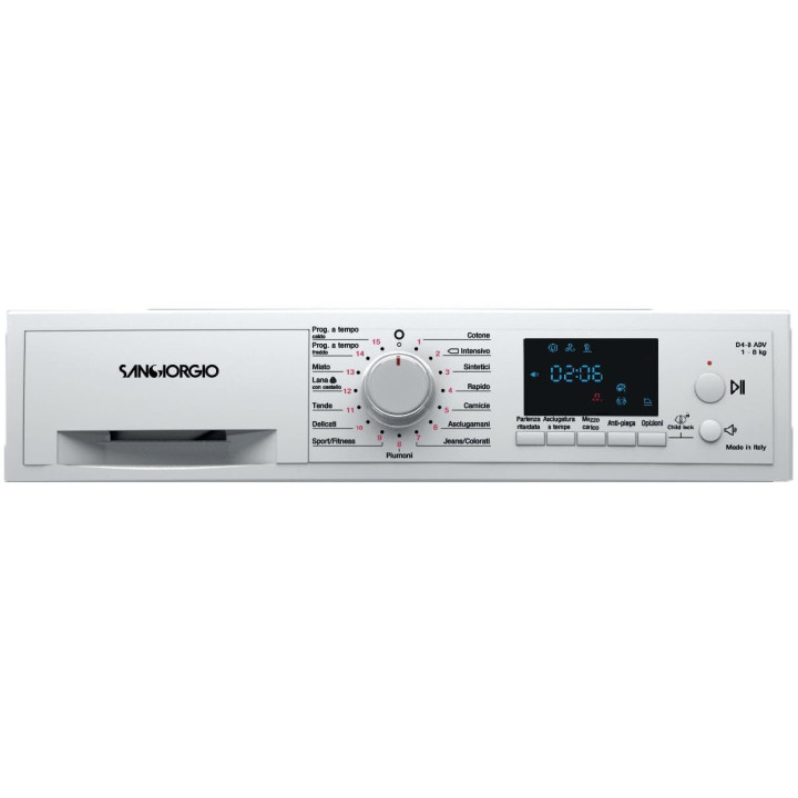 SanGiorgio SDR8P Asciugatrice 8 kg A++ Pompa di Calore Caricamento Frontale