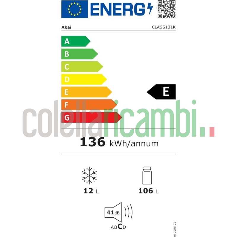 Akai CLASS131KRD Frigorifero Monoporta 130 Litri Classe E Rosso