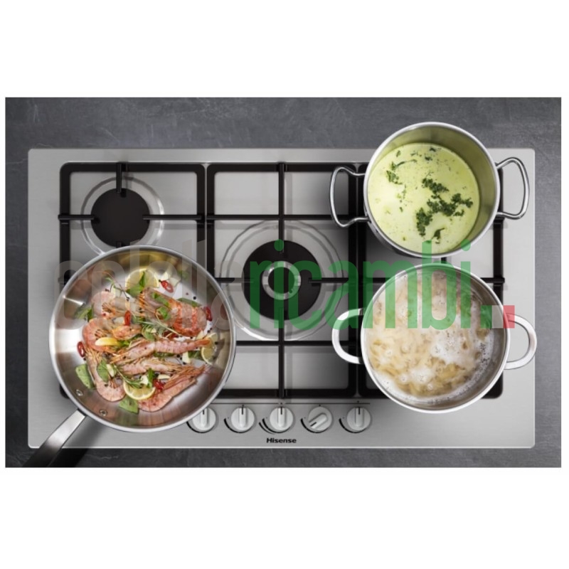 Piano cottura a gas cm. 86 inox Hisense GM973XF