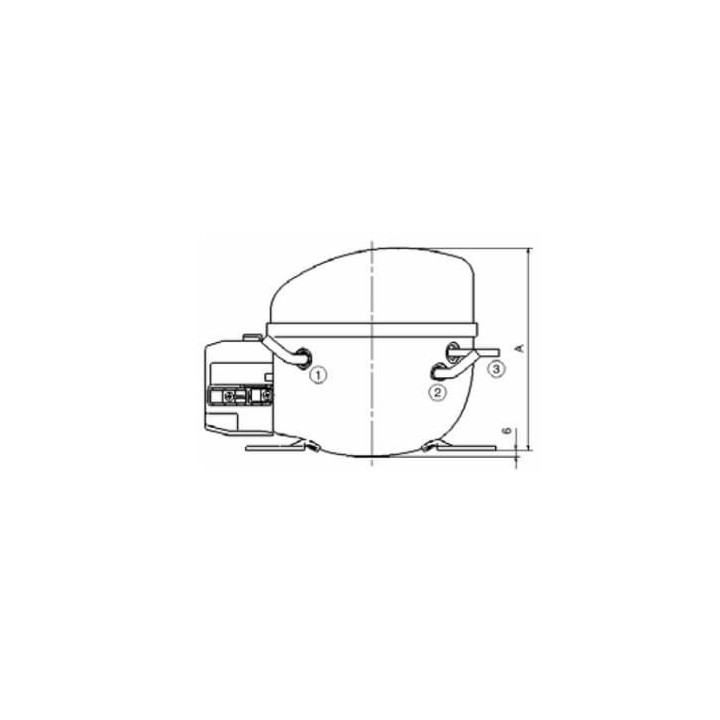 Compressore 1/7hp 116W 6.9cc R600 Cubigel HYJ69MCA