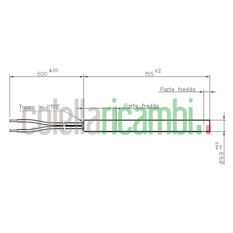 Resistenza accensione lineare per stufe a pellet 14701015L