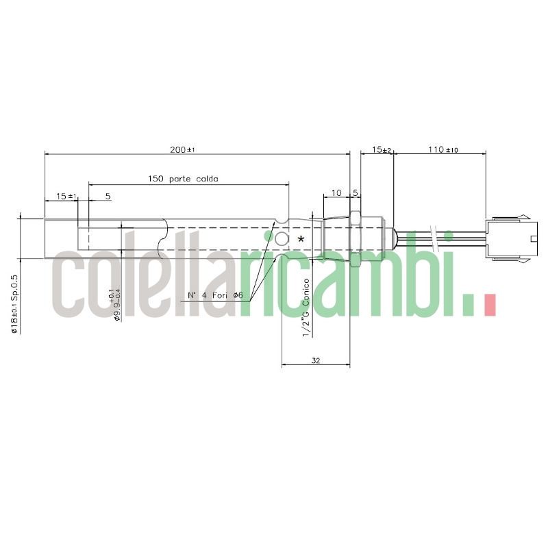 Kit resistenza accensione con tubo convogliatore 14701044
