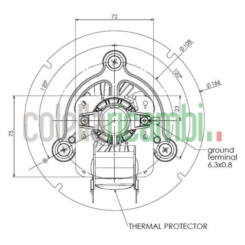 Estrattore fumi TRIAL CAF15Y-120S per Stufe a Pellet 14706097