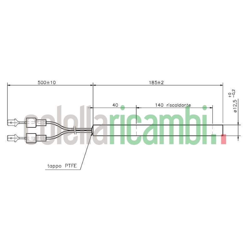 Resistenza accensione lineare per stufe a pellet 14701038