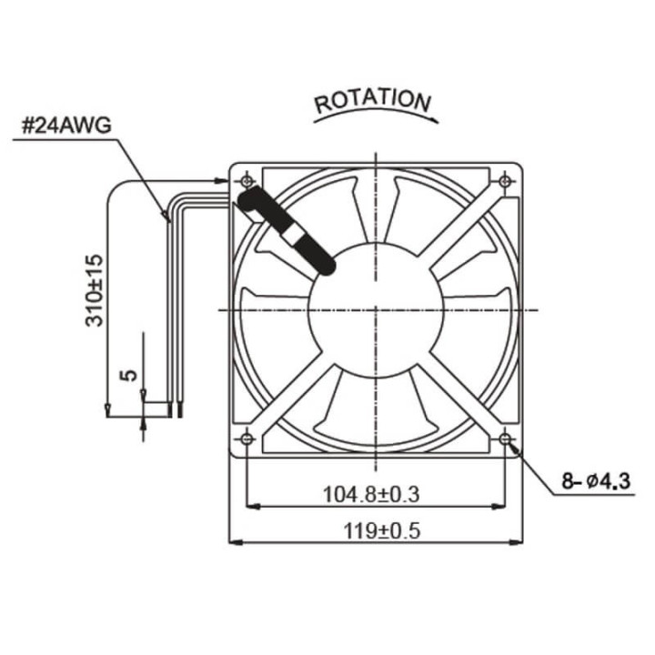 Ventilatore assiale con struttura in alluminio pressofuso stufe a pellet 14703001