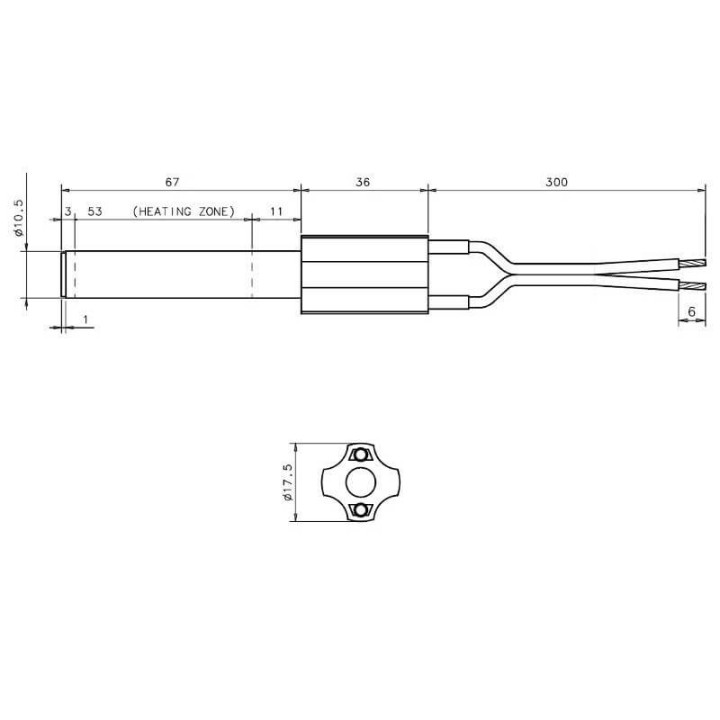 Resistenza accensione per stufe a pellet in ceramica 14701088