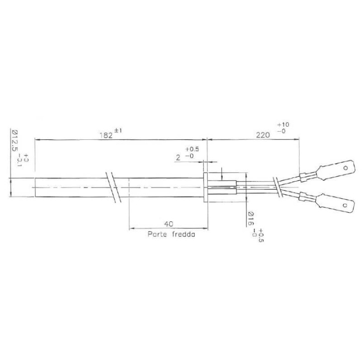 Resistenza accensione con flangia HT50811 per stufe a pellet 14701047