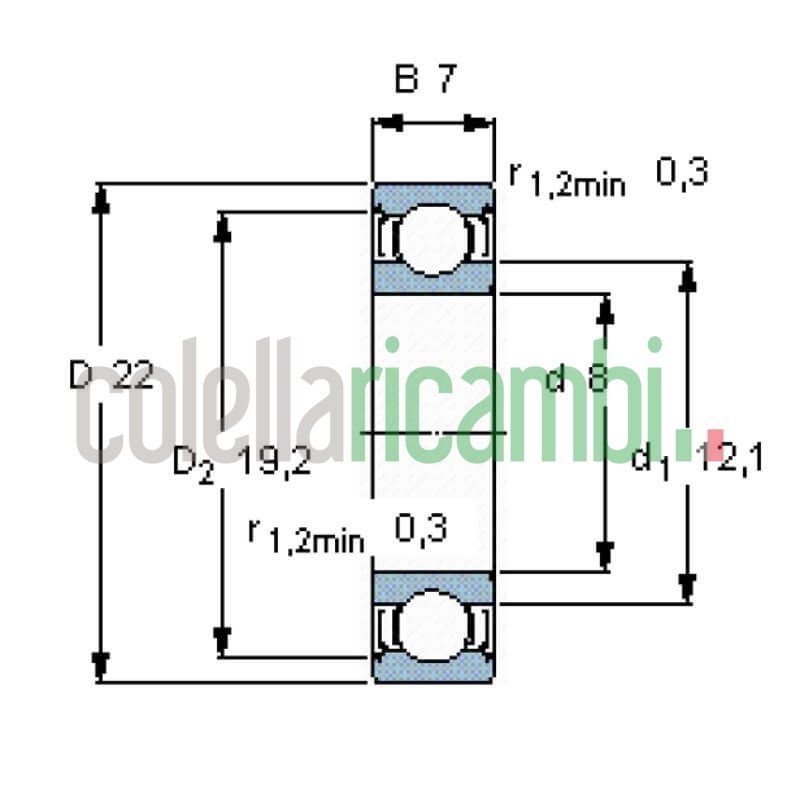 Cuscinetto a sfera Scanalato 608-2Z Schermato stufe a pellet 14706101