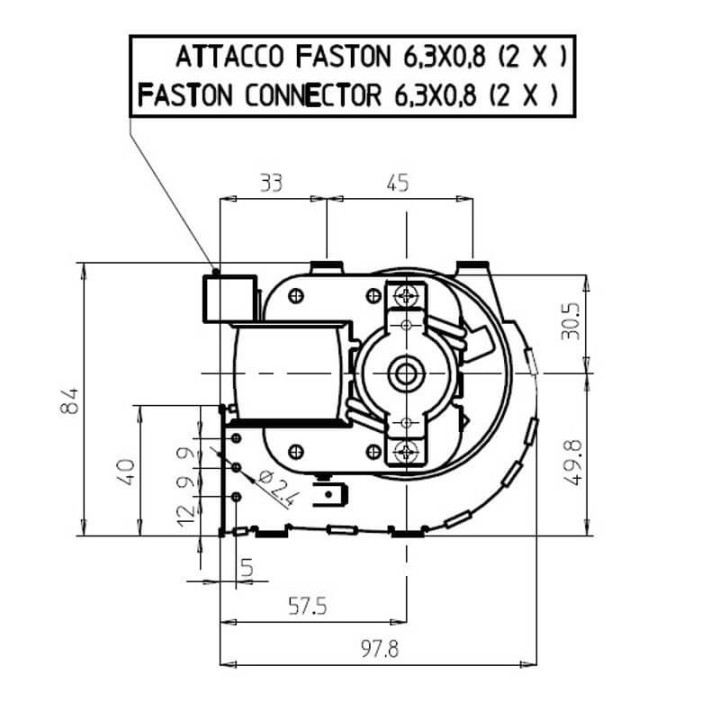 Ventola tangenziale Fergas 4M5106 stufe a pellet 14706032