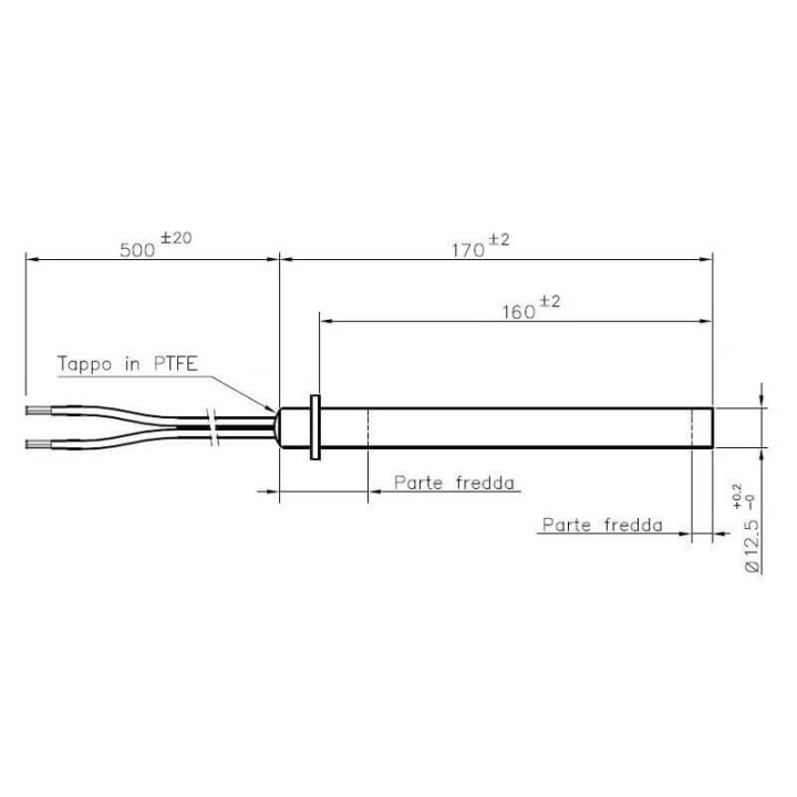Resistenza accensione per stufe a pellet con flangia 14701022L