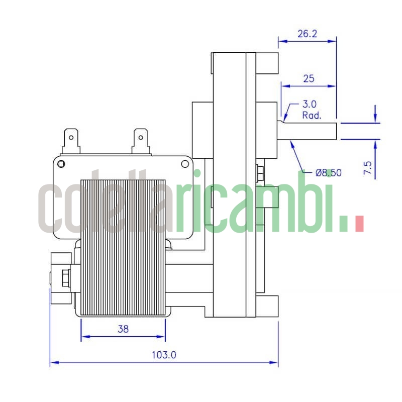 Motoriduttore Mellor FB1137 stufa a pellet 14702009