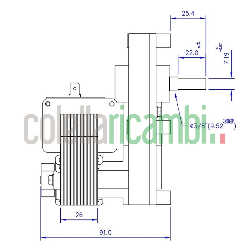 Motoriduttore Mellor FB1392 stufe a pellet 14702007
