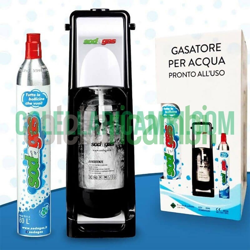 Gasatore per Acqua SODAGAS mod. Bollicino + Cilindro CO2 450gr Ricaricabile