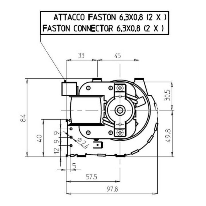 Ventola tangenziale FERGAS 4M5206 stufe a pellet 14706035