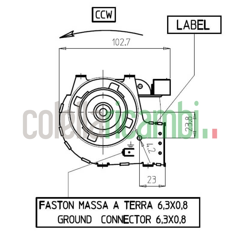 Ventola tangenziale FERGAS 4M7276 stufe a pellet 14706028