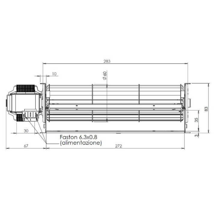 Ventola tangenziale TRIAL THS27B6-019 stufe a pellet 14706096