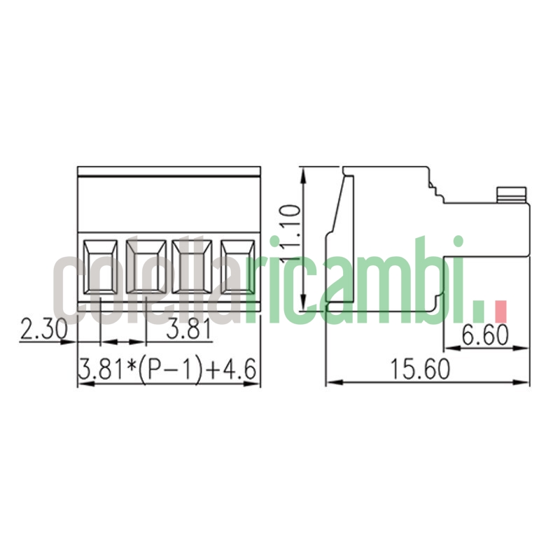 Connettore ad innesto per schede elettroniche stufe a pellet 14709012