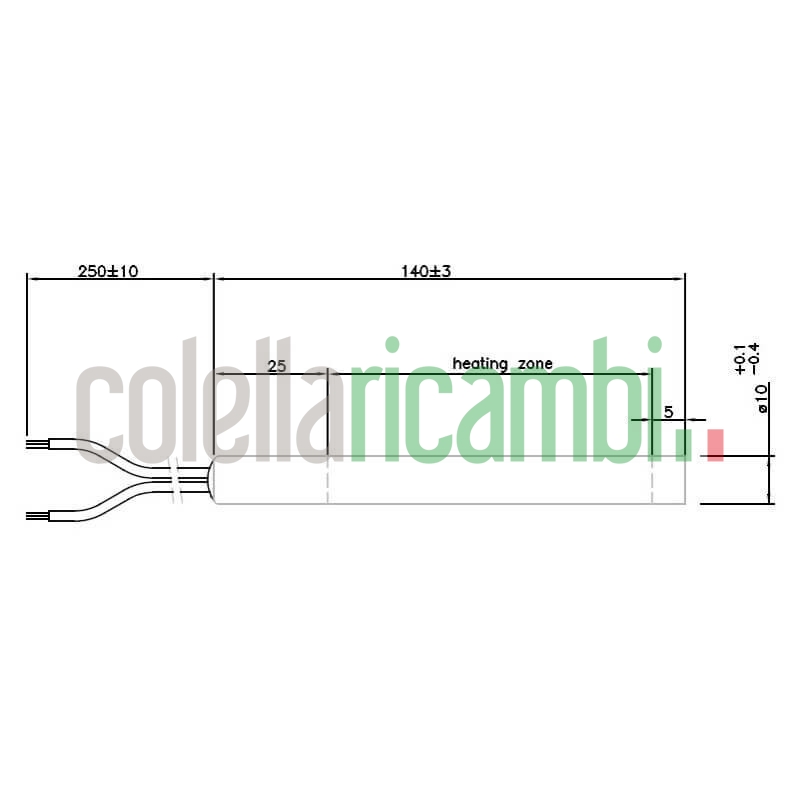 Resistenza accensione lineare per stufe a pellet 14701082