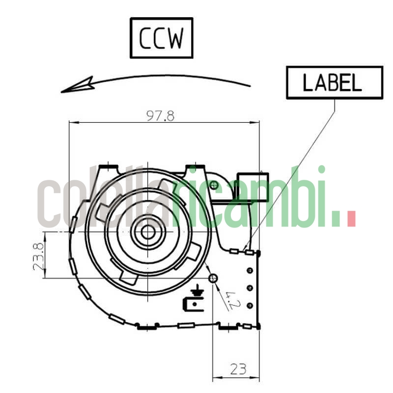 Ventola tangenziale FERGAS 4M4976 stufe a pellet 14706034