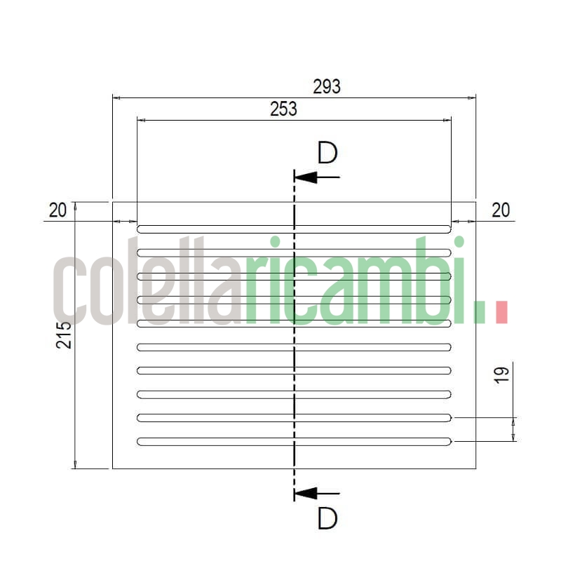 Griglia in ghisa per camini 14810012