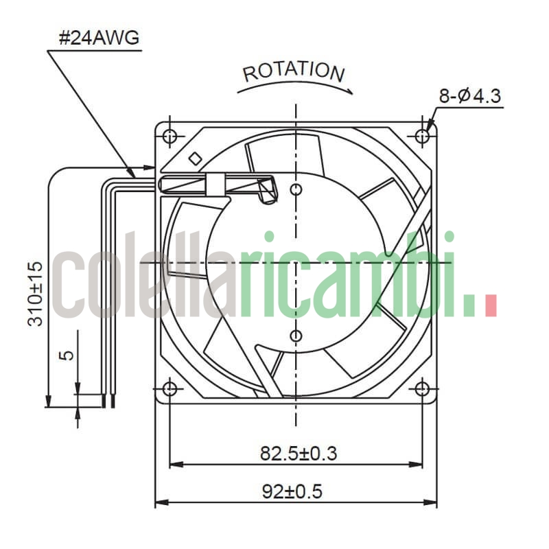 Ventilatore assiale con struttura in alluminio pressofuso stufe a pellet 14703000