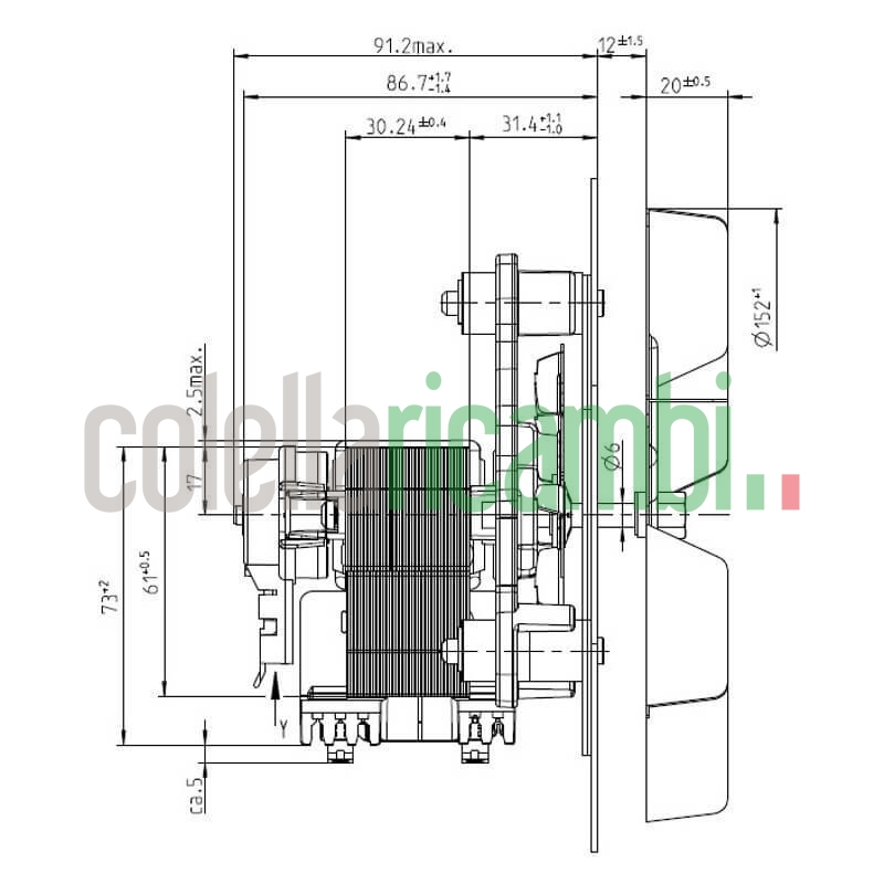 Estrattore aspiratore fumi EBM RR152/0020-3030 stufe a pellet 14706111