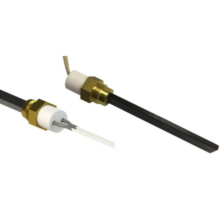 Resistenza accensione per stufe a pellet in cristalli di quarzo nero con raccordo filettato 3/8" GAS 14701058